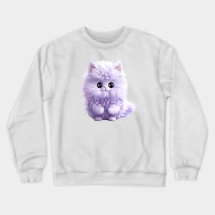 Adorable Lavender Furry Kitten Crewneck Sweatshirt